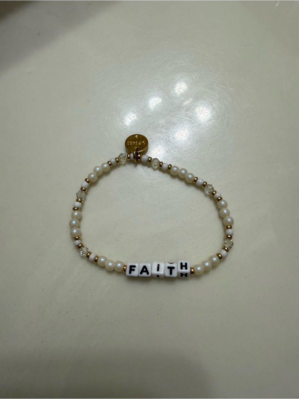 Faith Little Words Project Pearl bracelet